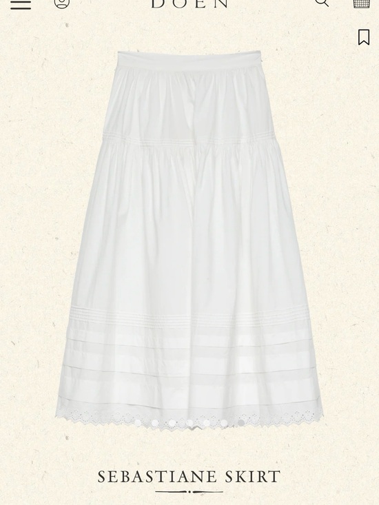 Doen Dresses & Skirts - Doen White Tiered Midi Skirt with Eyelet Trim